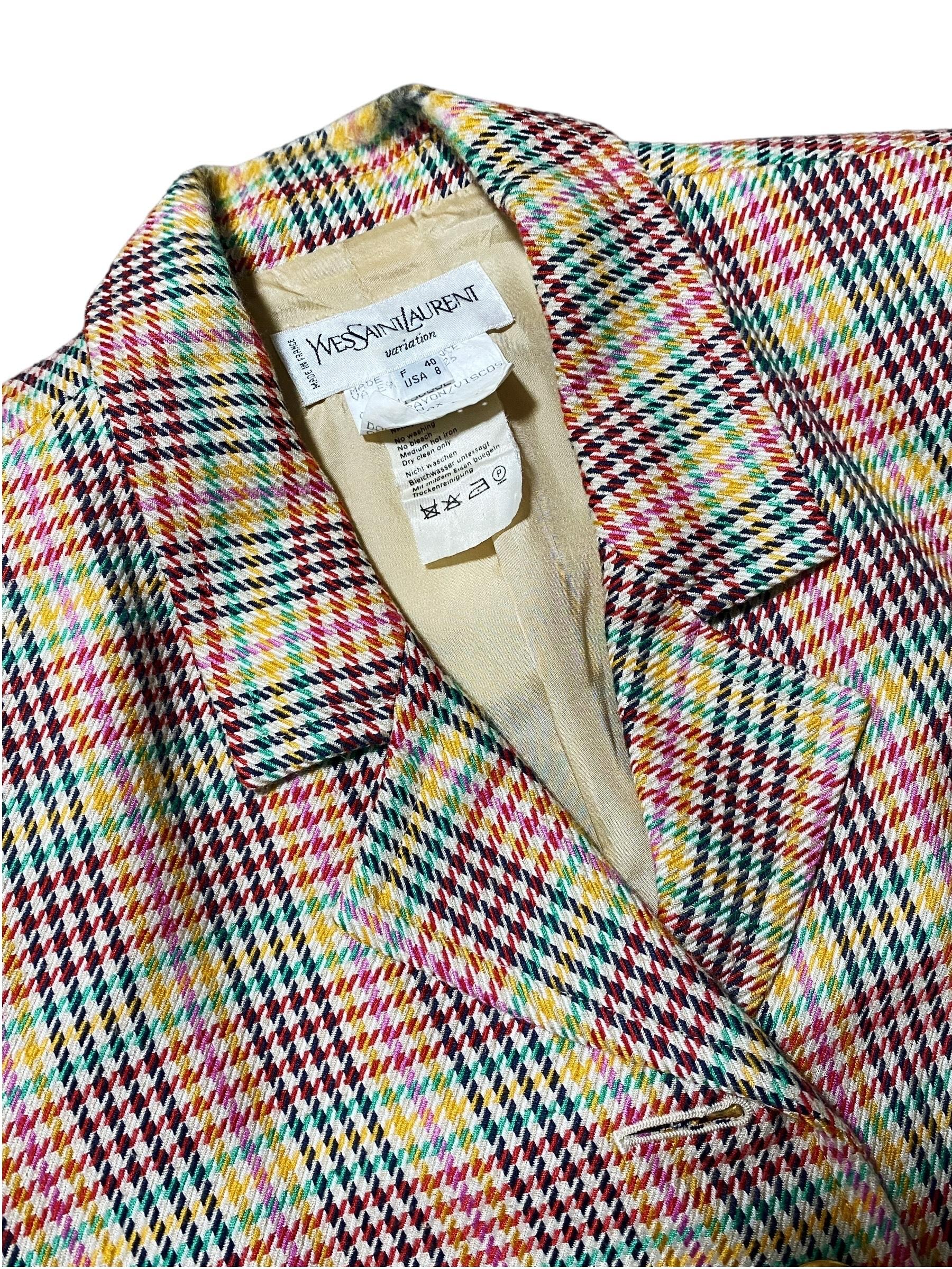 Yves Saint Laurent - Blazer pied-de-poule d'epoca in vendita 2