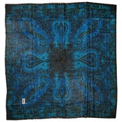 Vintage Yves Saint Laurent Iconic Lurex Blue Shawl