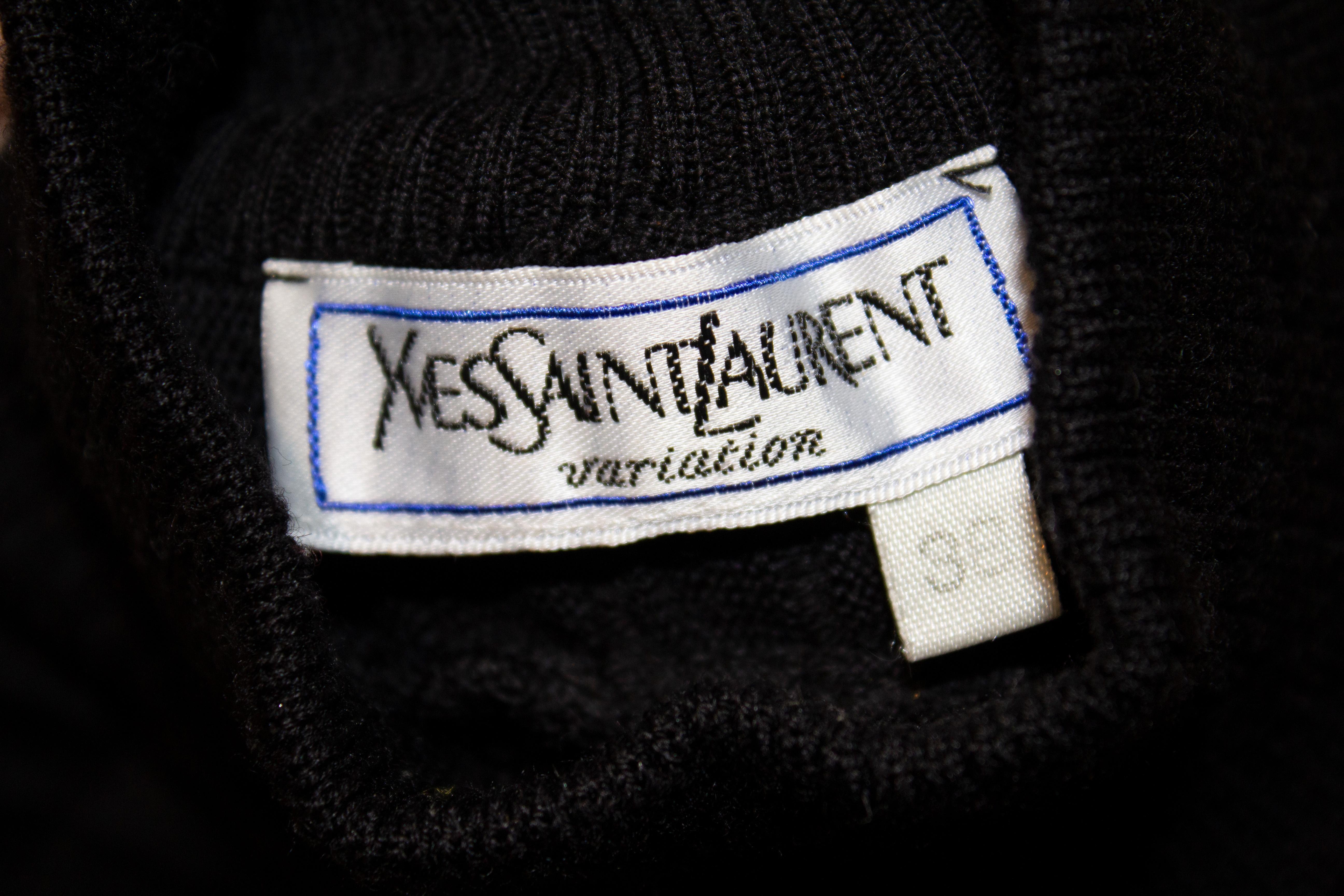 Black   Vintage Yves Saint Laurent Knitted Tunic/Mini Dress