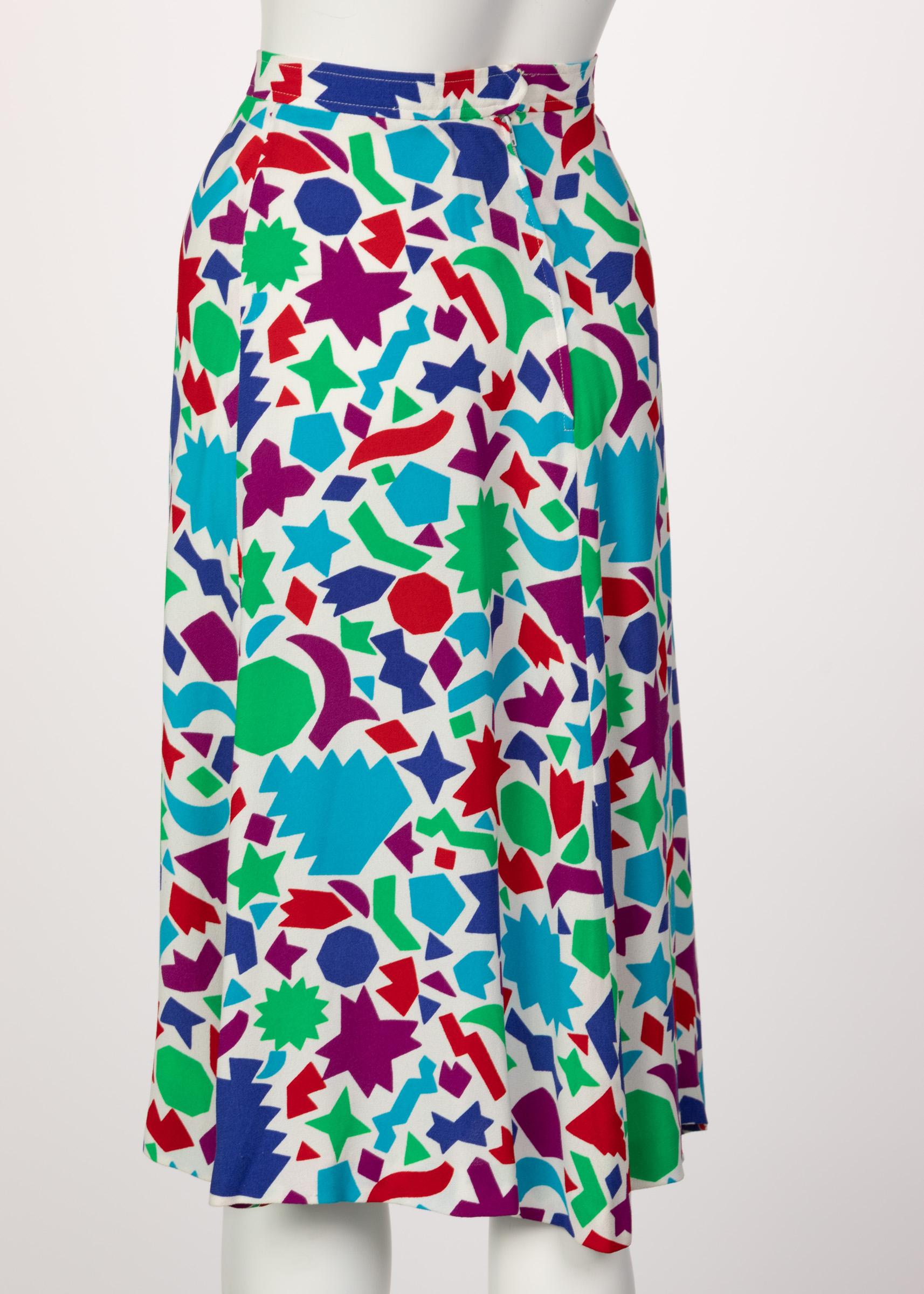Vintage Yves Saint Laurent Matisse Inspired Skirt YSL In Excellent Condition For Sale In Boca Raton, FL