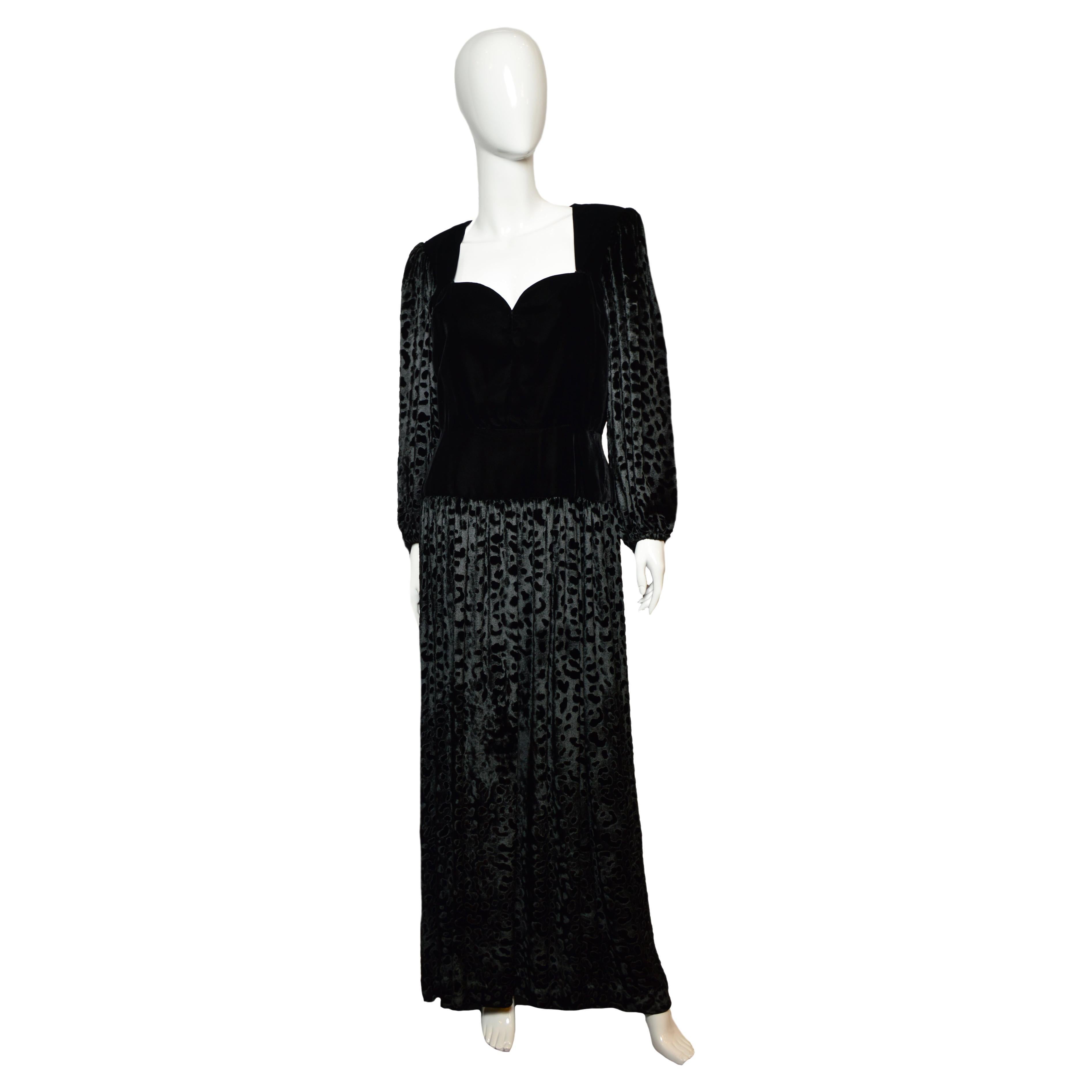 Vintage Yves Saint Laurent maxi demi-couture velvet dress, 1980s 