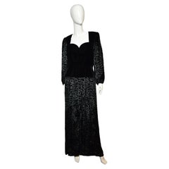 Vintage Yves Saint Laurent maxi demi-couture velvet dress, 1980s