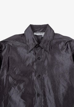Vintage Yves Saint Laurent Men Silk Shirt Rive Gauche French Cuffs Size 40-M