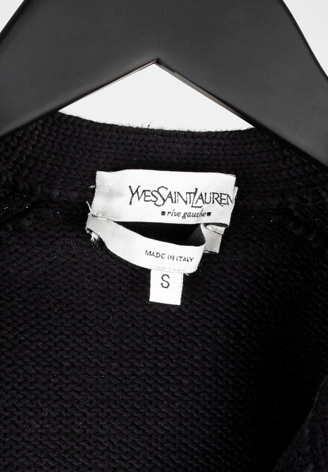 Vintage Yves Saint Laurent Men Sweater Full Zip Unisex, Small, S660  For Sale 3