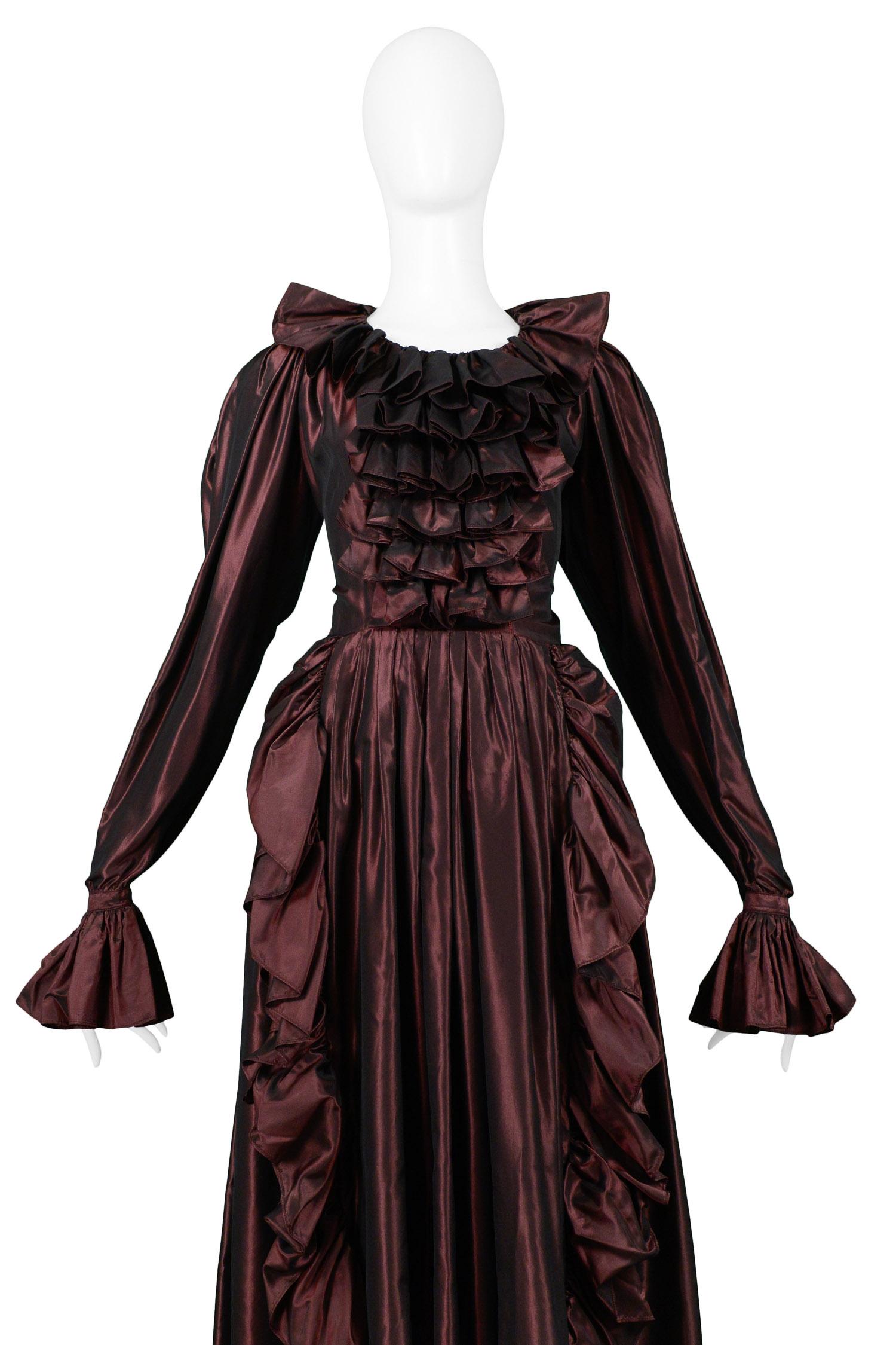 burgundy taffeta dress