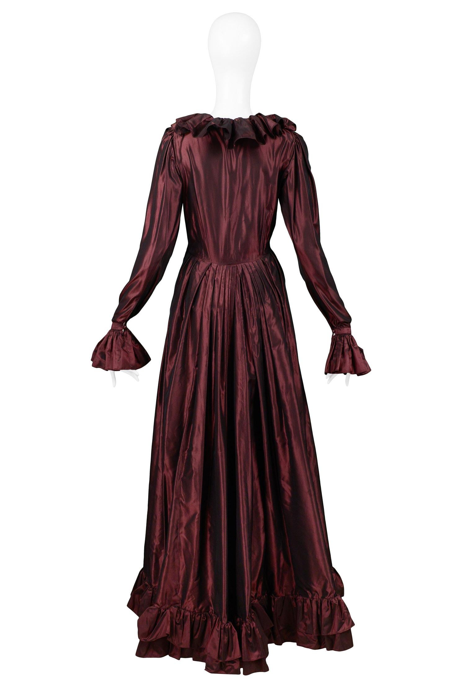 burgundy gown