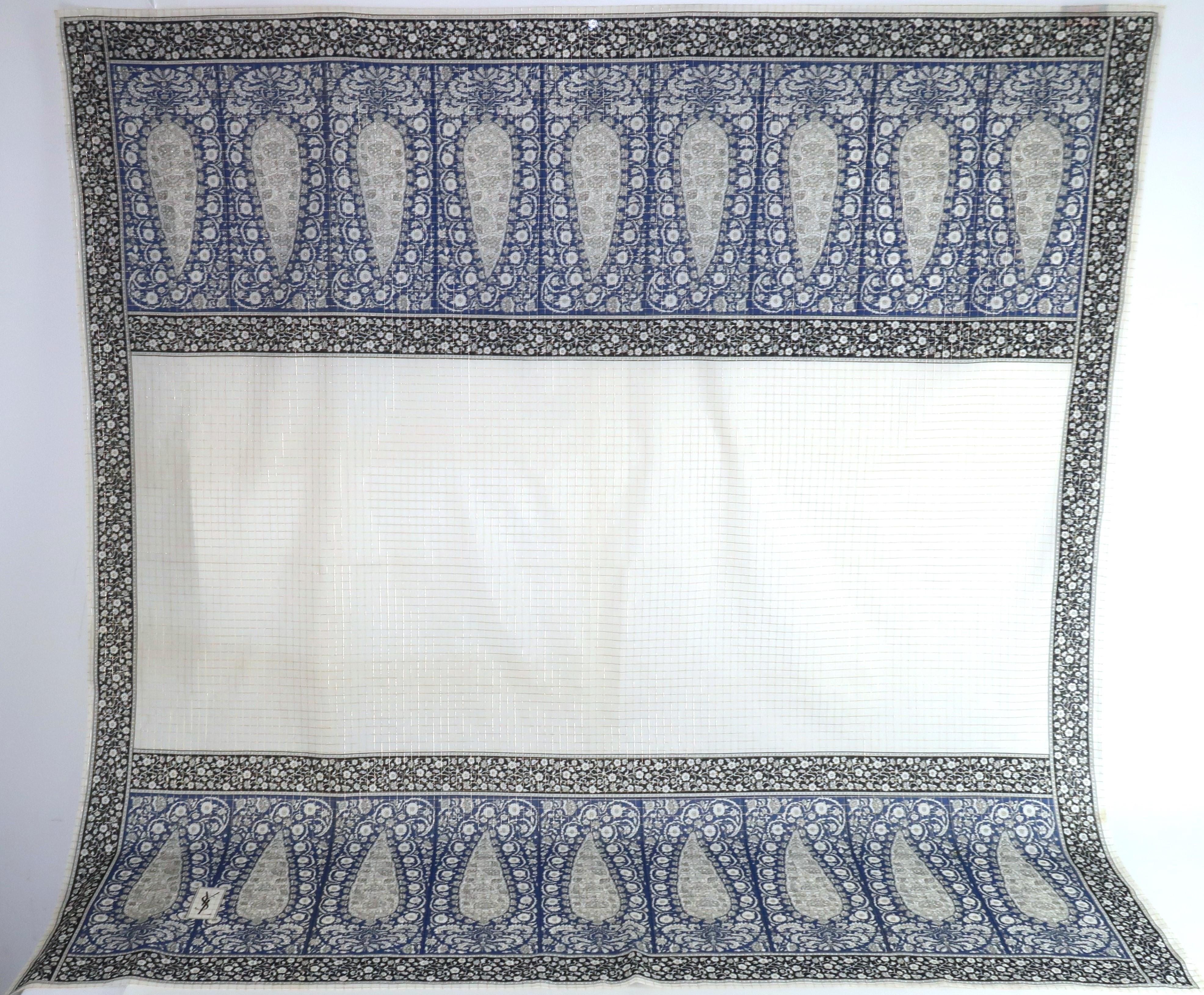 Vintage YVES SAINT LAURENT Moroccan Inspired Extra Large Cotton Scarf In Good Condition In Atlanta, GA