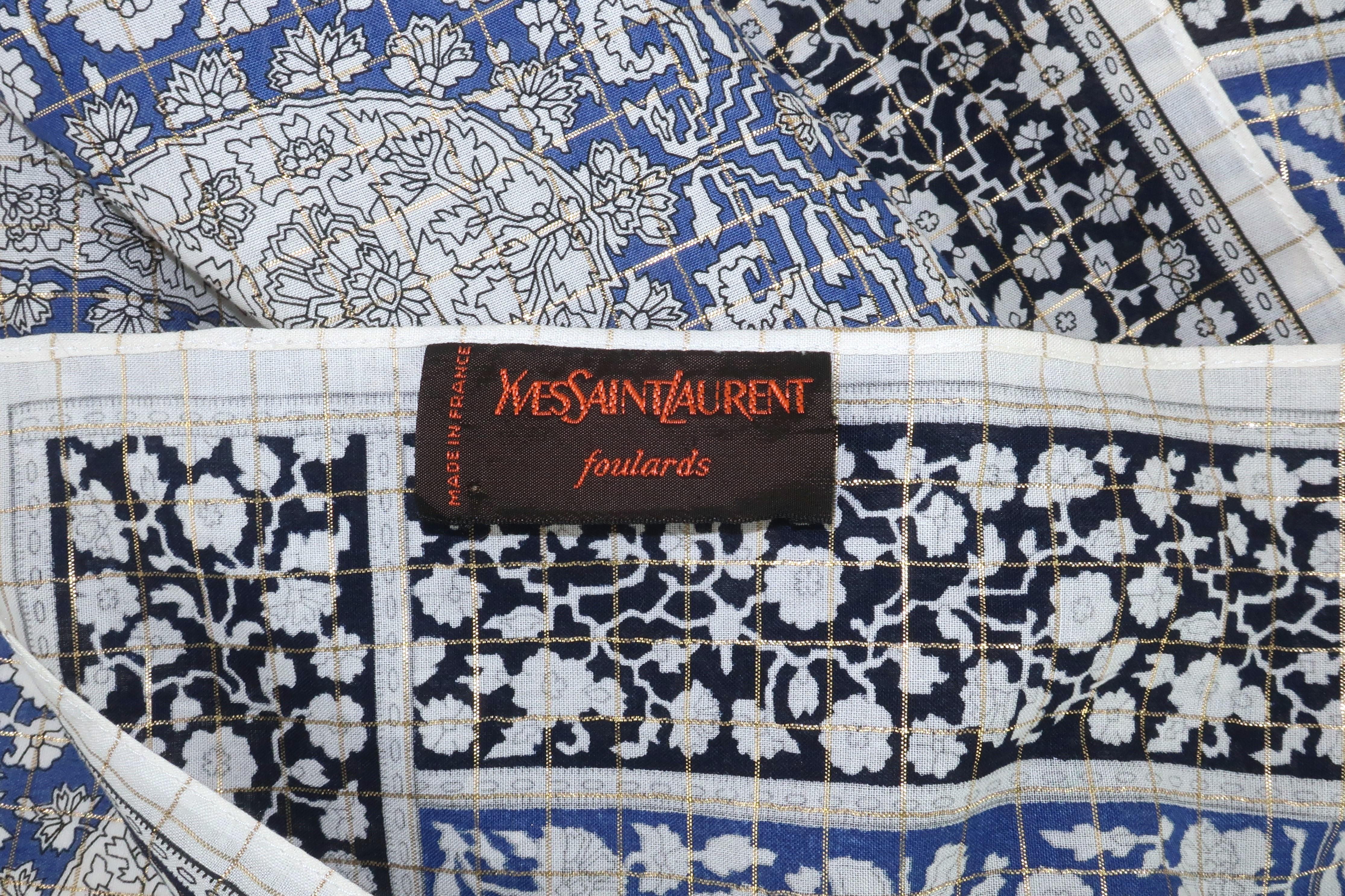 Vintage YVES SAINT LAURENT Moroccan Inspired Extra Large Cotton Scarf 4