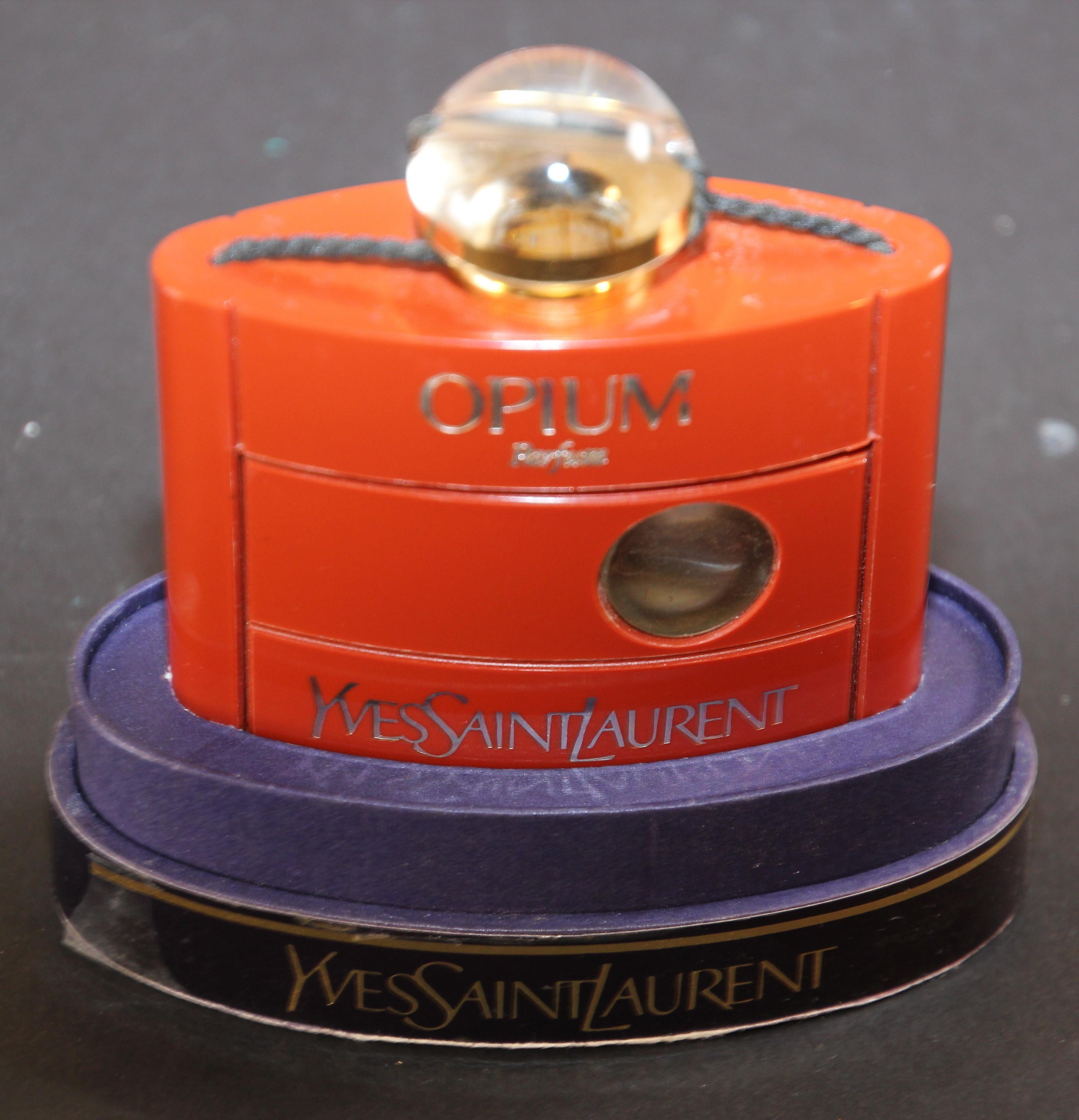 Vintage Yves Saint Laurent Opium Parfum Made in France Collectible Bottle 1980's For Sale 1