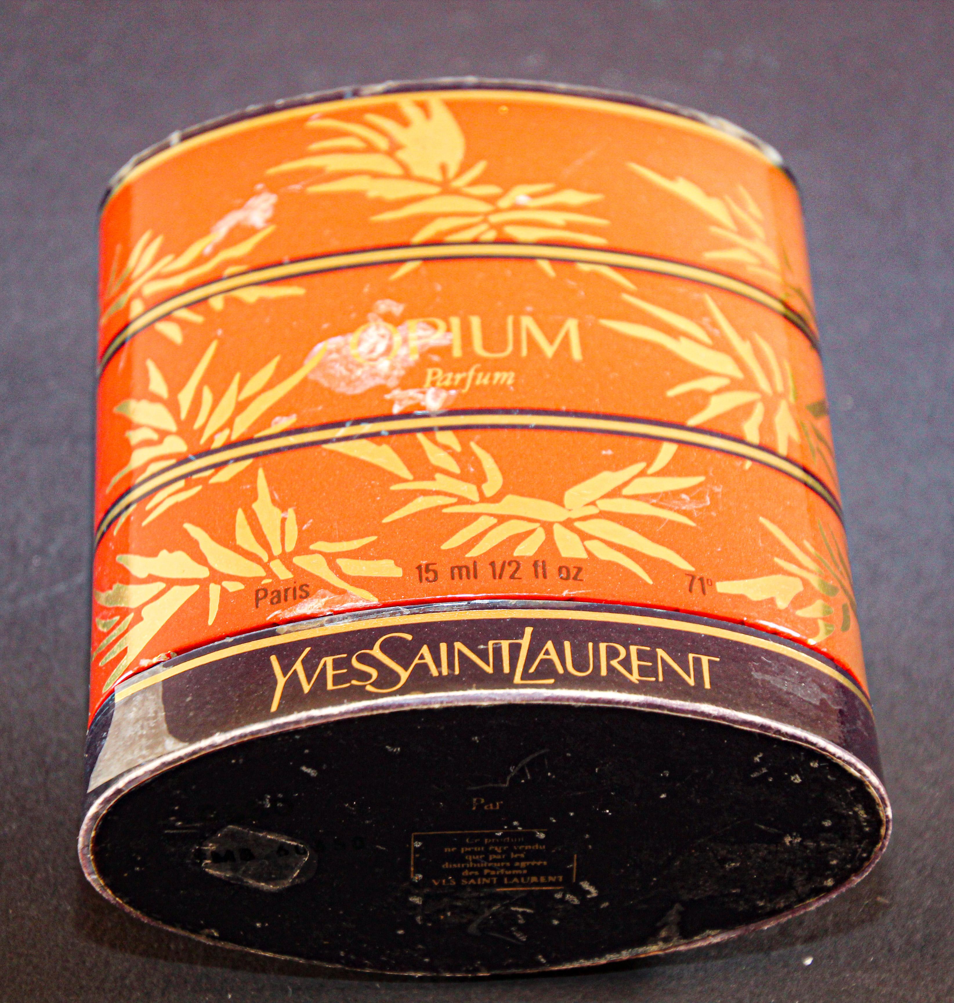 Vintage Yves Saint Laurent Opium Parfum Made in France Collectible Bottle 1980's For Sale 8