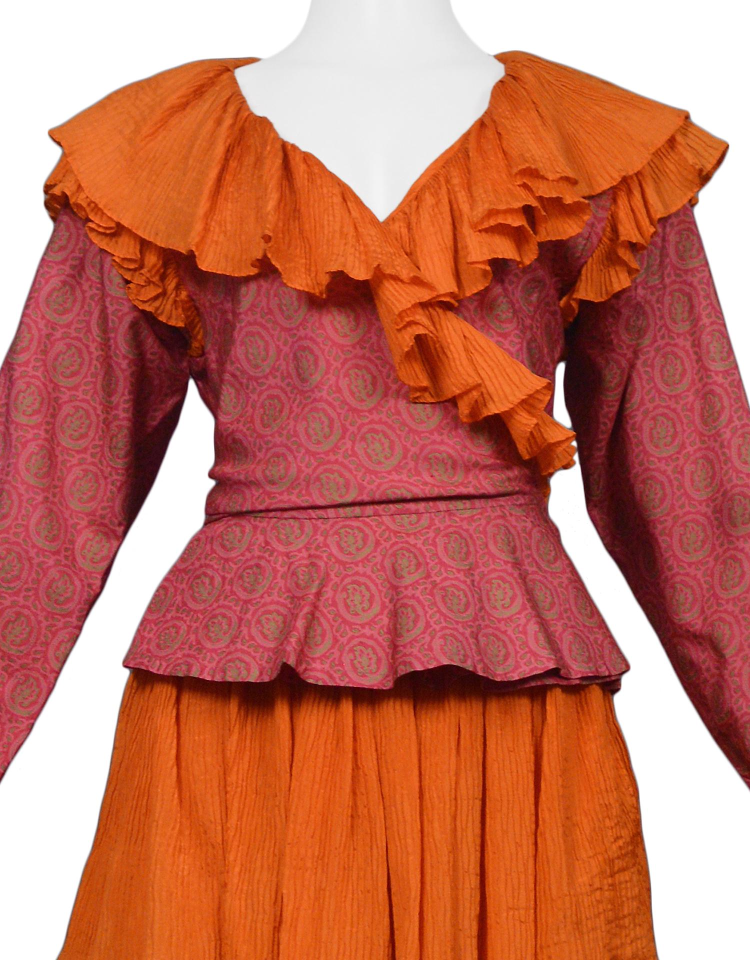 orange peasant skirt