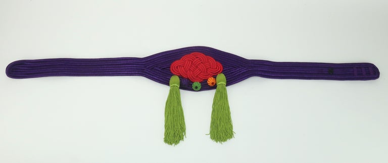 Vintage YSL cumber-bun belt Vintage YVES SAINT LAURENT Passementerie Silk Tassel  main image 2