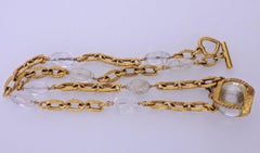 Vintage YVES SAINT LAURENT Perfume Bottle Glass Stone Necklace