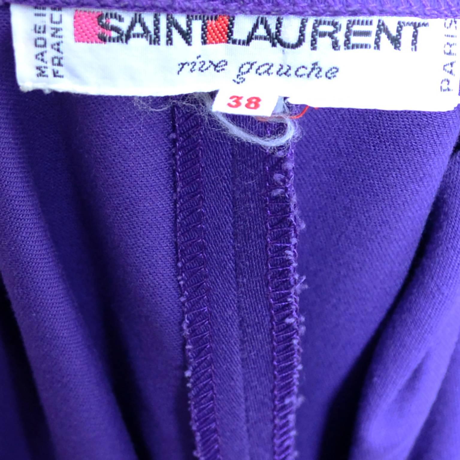 Vintage Yves Saint Laurent Purple Balloon Sleeve Jacket & Knicker Style Pants  2