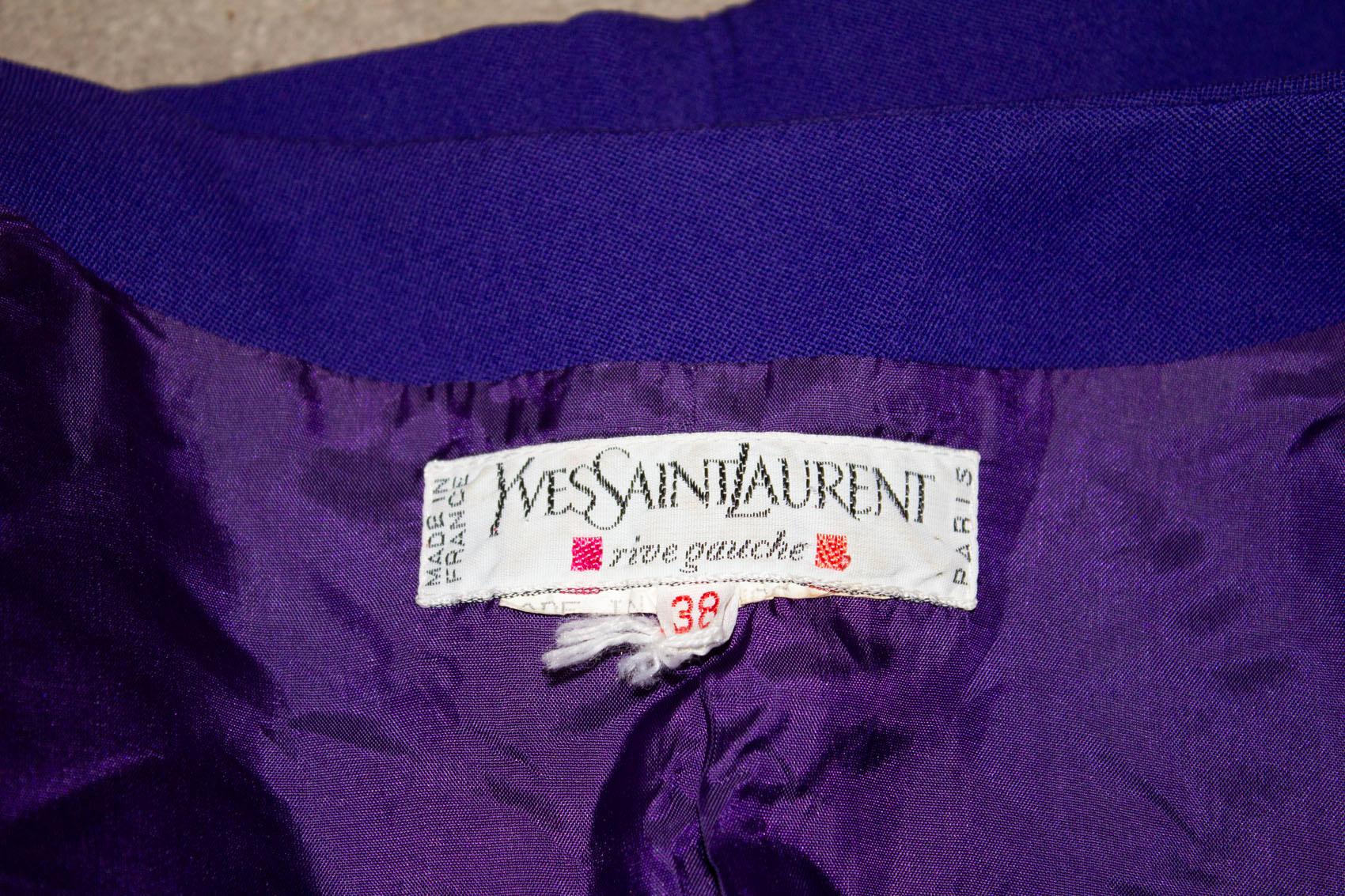 Vintage Yves Saint Laurent Purple Jacket For Sale 2