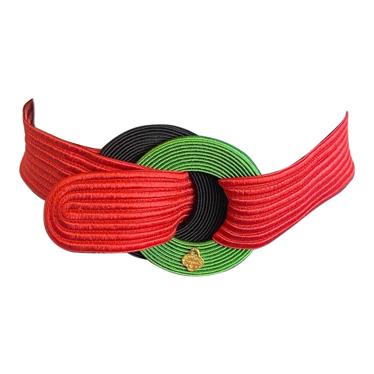 Vintage Yves Saint Laurent Red Textured Belt - Size Small Vintage Yves Saint Laurent Red Leather Belt With Heart, 70s  main image 3