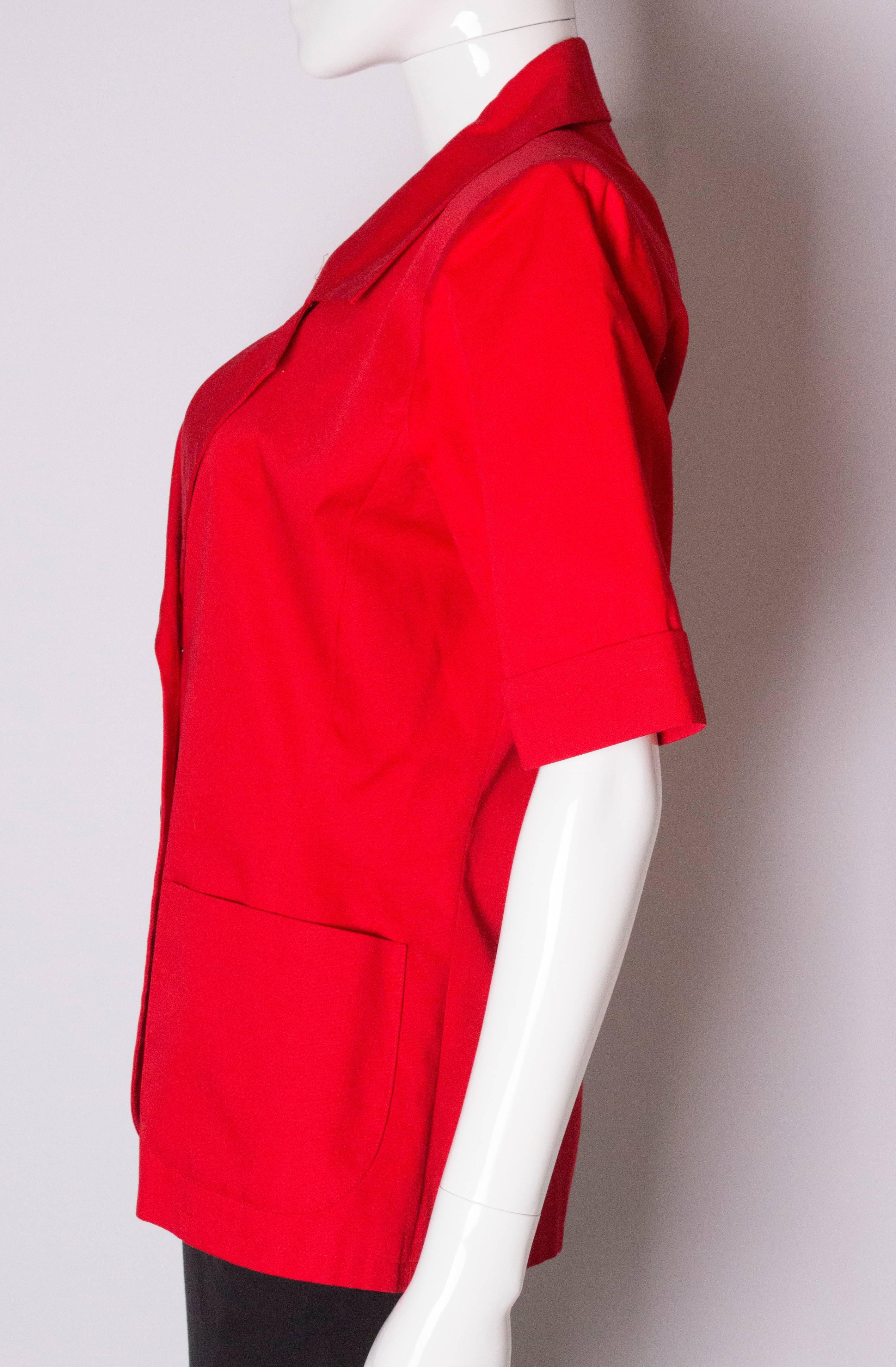 Vintage Yves Saint Laurent Red Jacket In Good Condition For Sale In London, GB