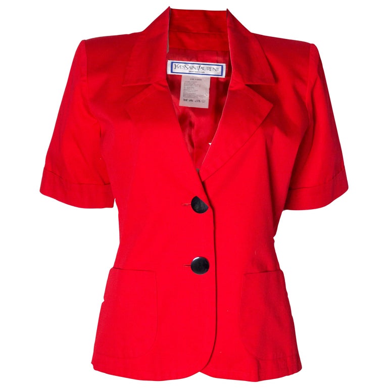 Vintage Yves Saint Laurent Red Jacket For Sale at 1stDibs ysl red jacket