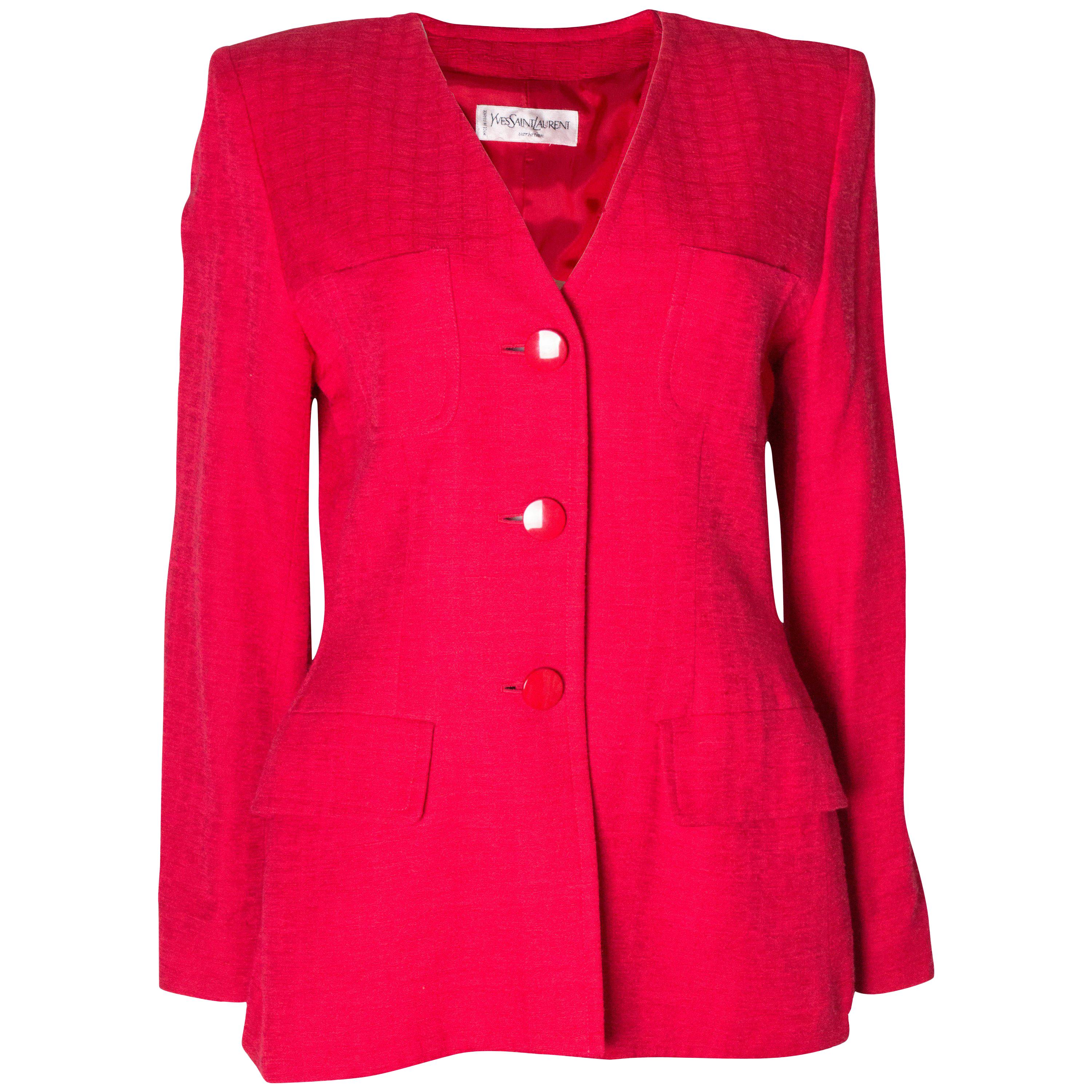 Vintage Yves Saint Laurent Red Jacket