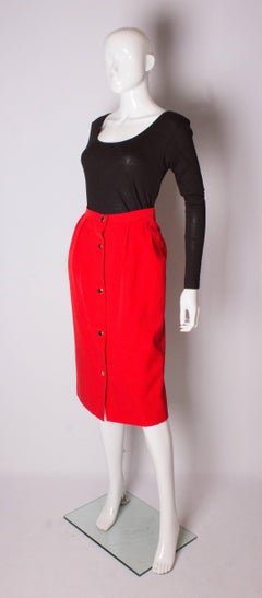 Vintage Yves Saint Laurent Red  Skirt