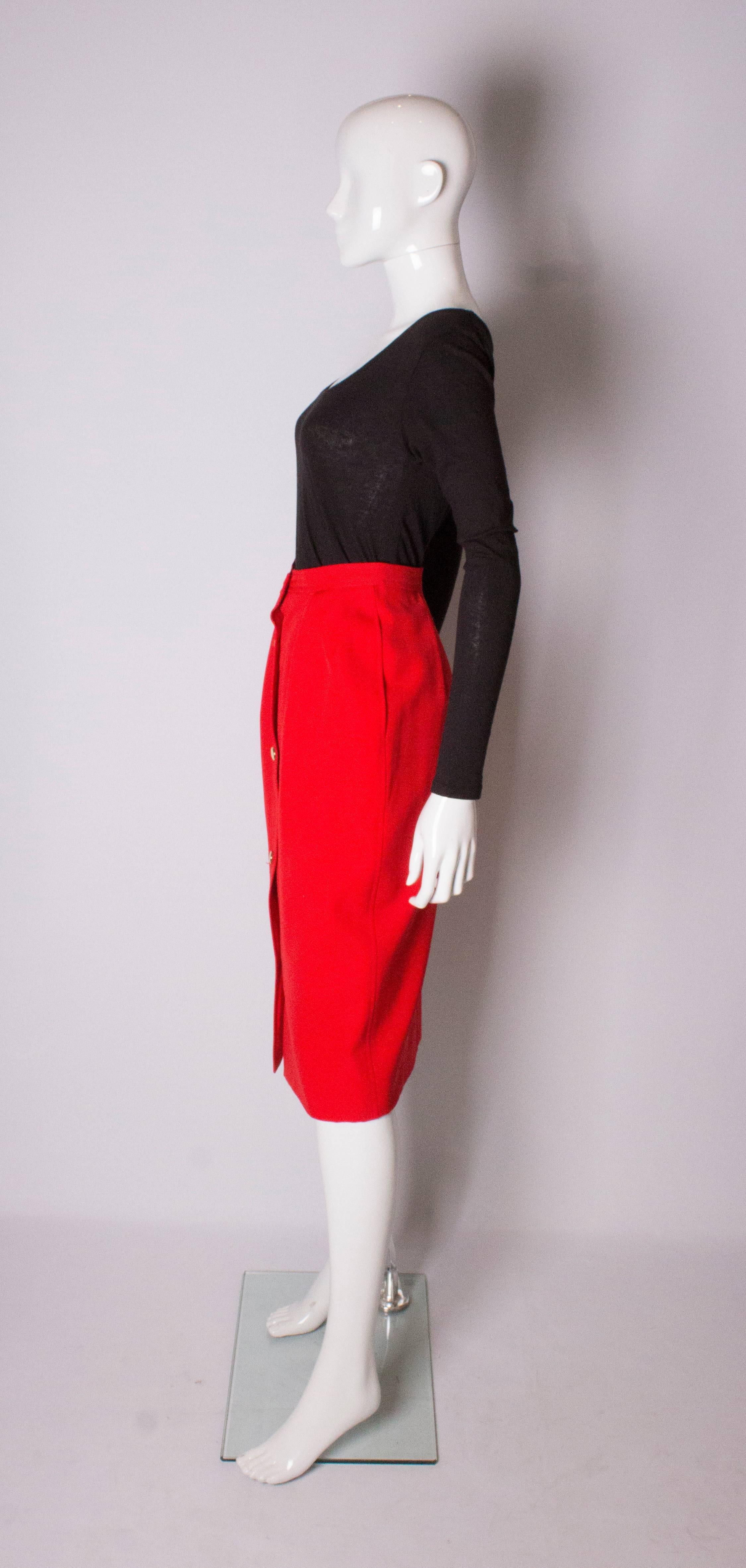 saint laurent skirt red