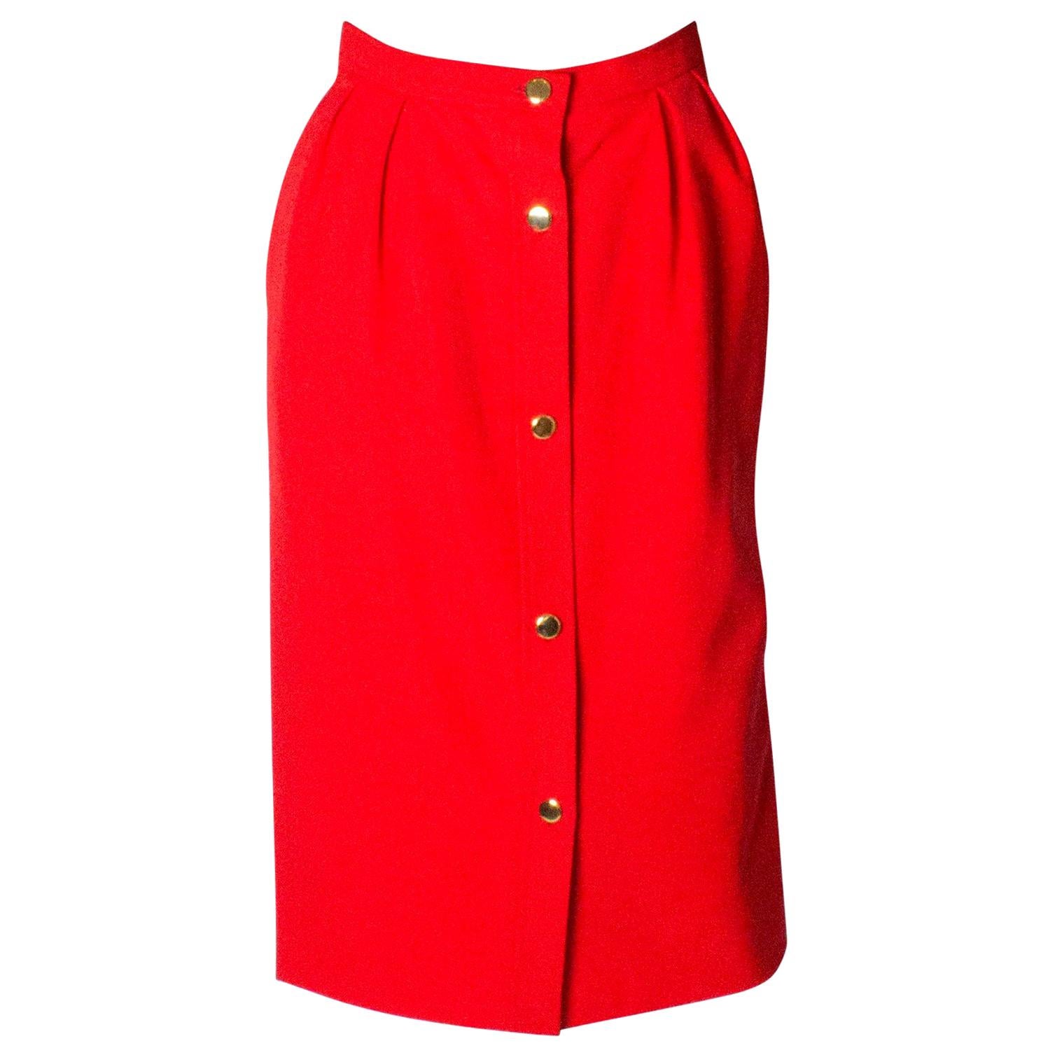 Vintage Yves Saint Laurent Red  Skirt