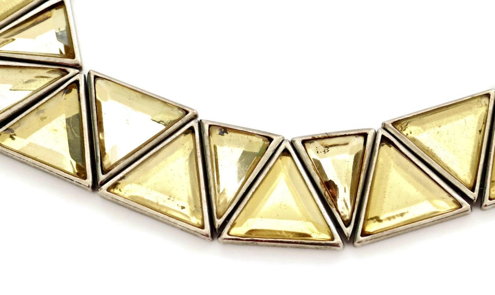 Vintage YVES SAINT LAURENT Resin Geometric Necklace by Robert Goossens In Good Condition For Sale In Kingersheim, Alsace