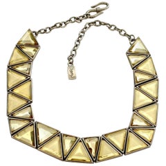Vintage YVES SAINT LAURENT Resin Geometric Necklace by Robert Goossens