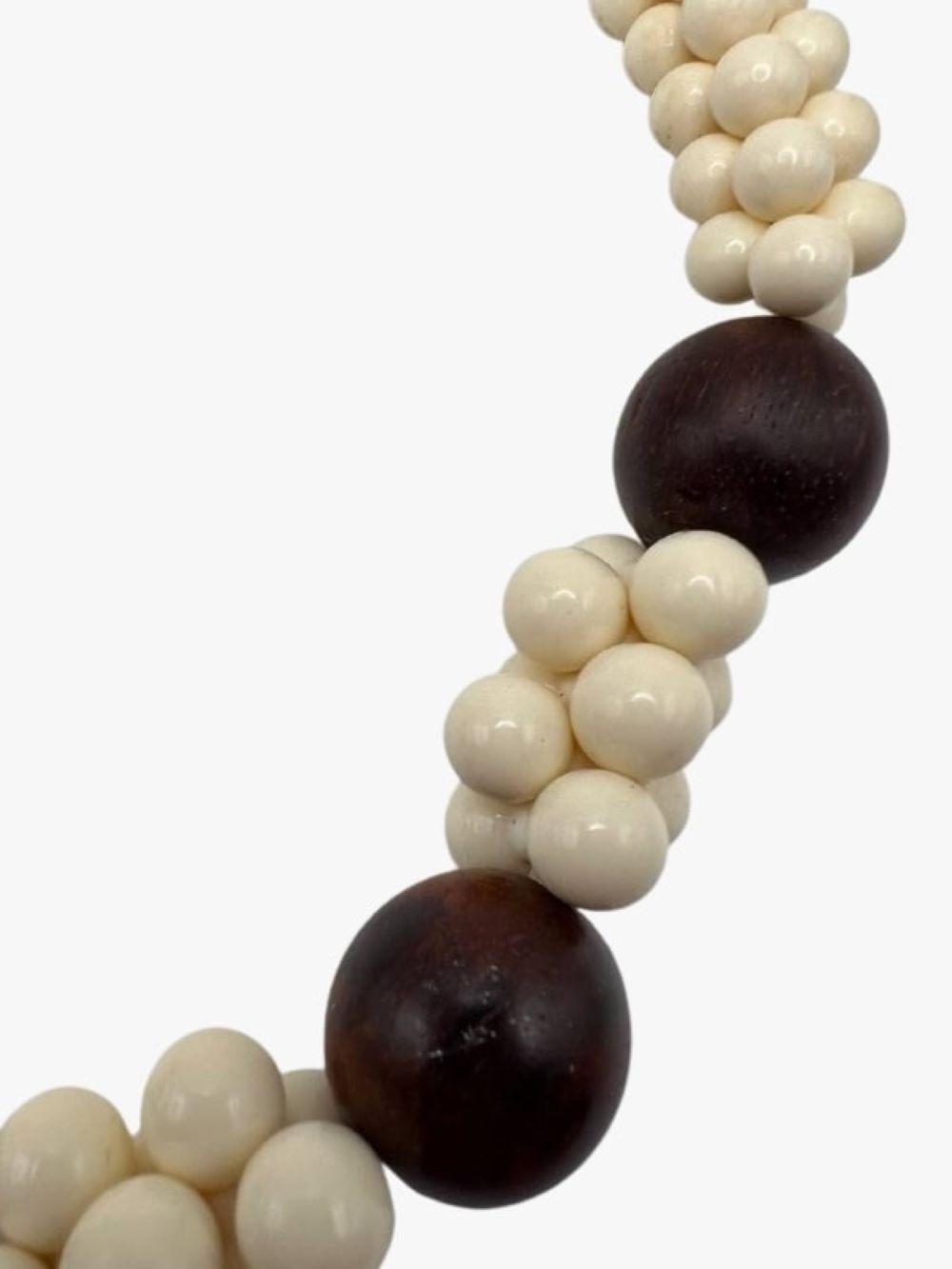 vintage wooden bead necklace