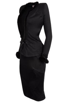 Vintage Yves Saint-Laurent Rive Gauche A/W 2004 Mink Trim Co ord Set