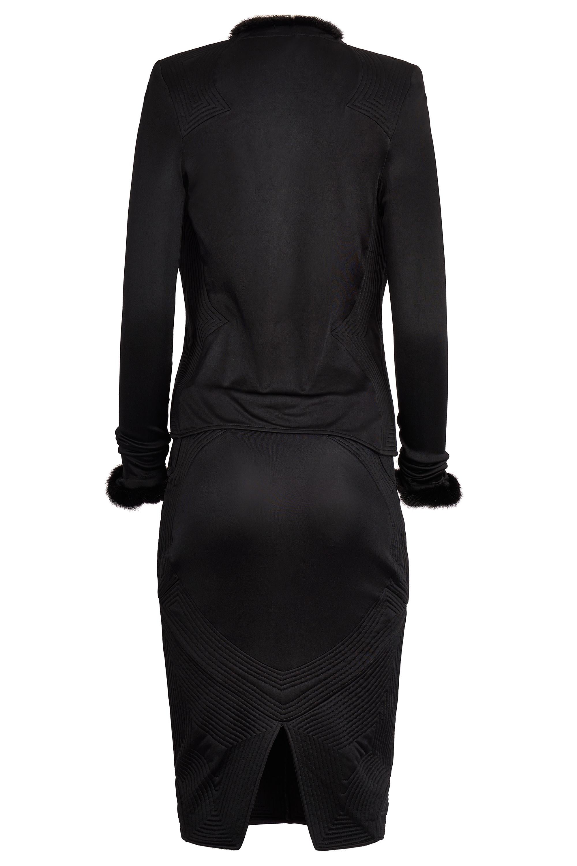 Yves Saint Laurent Rive Gauche A/I 2004, set di abiti in visone, vintage in vendita 3