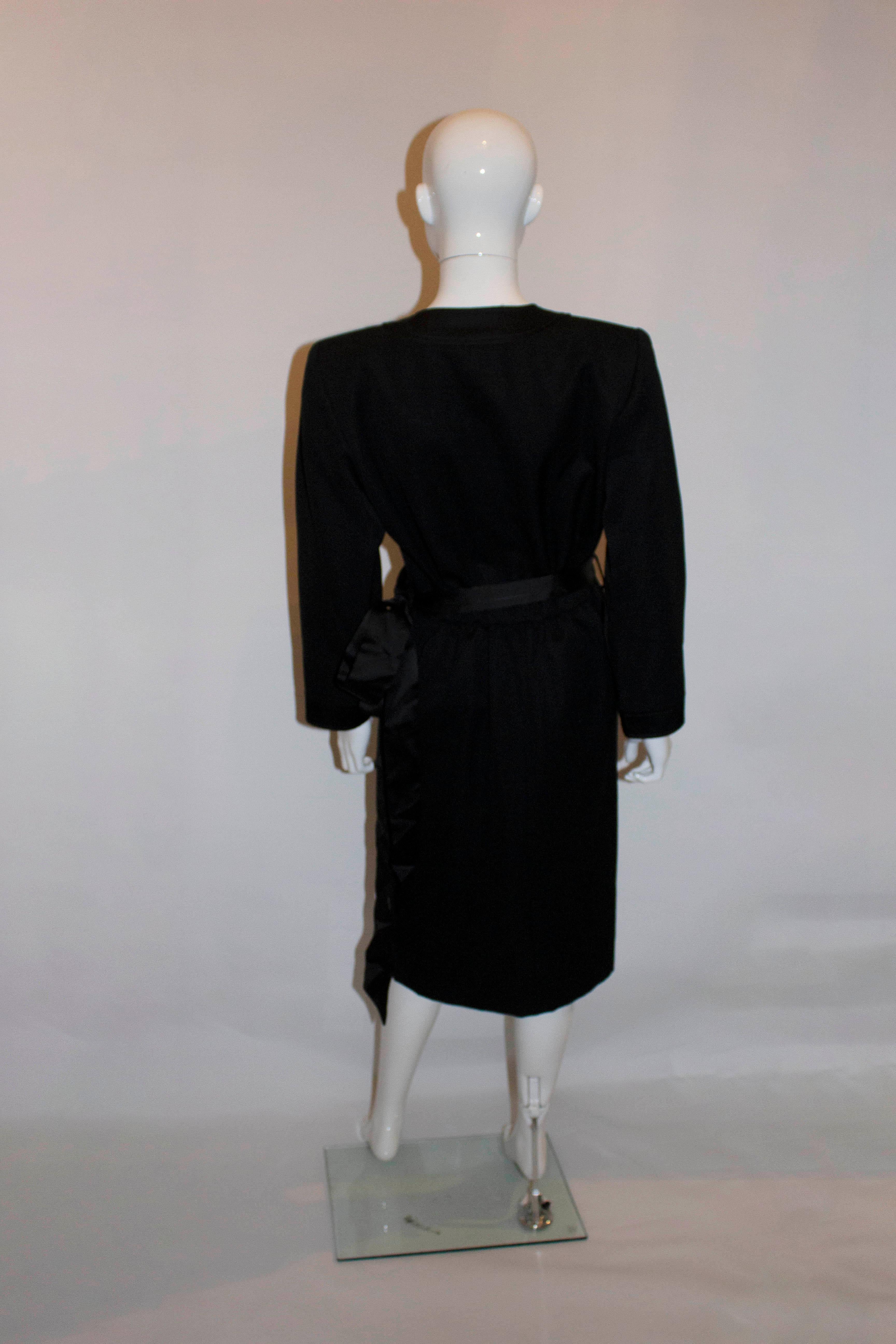 Vintage Yves Saint Laurent Rive Gauche Black Cocktail Dress For Sale 1