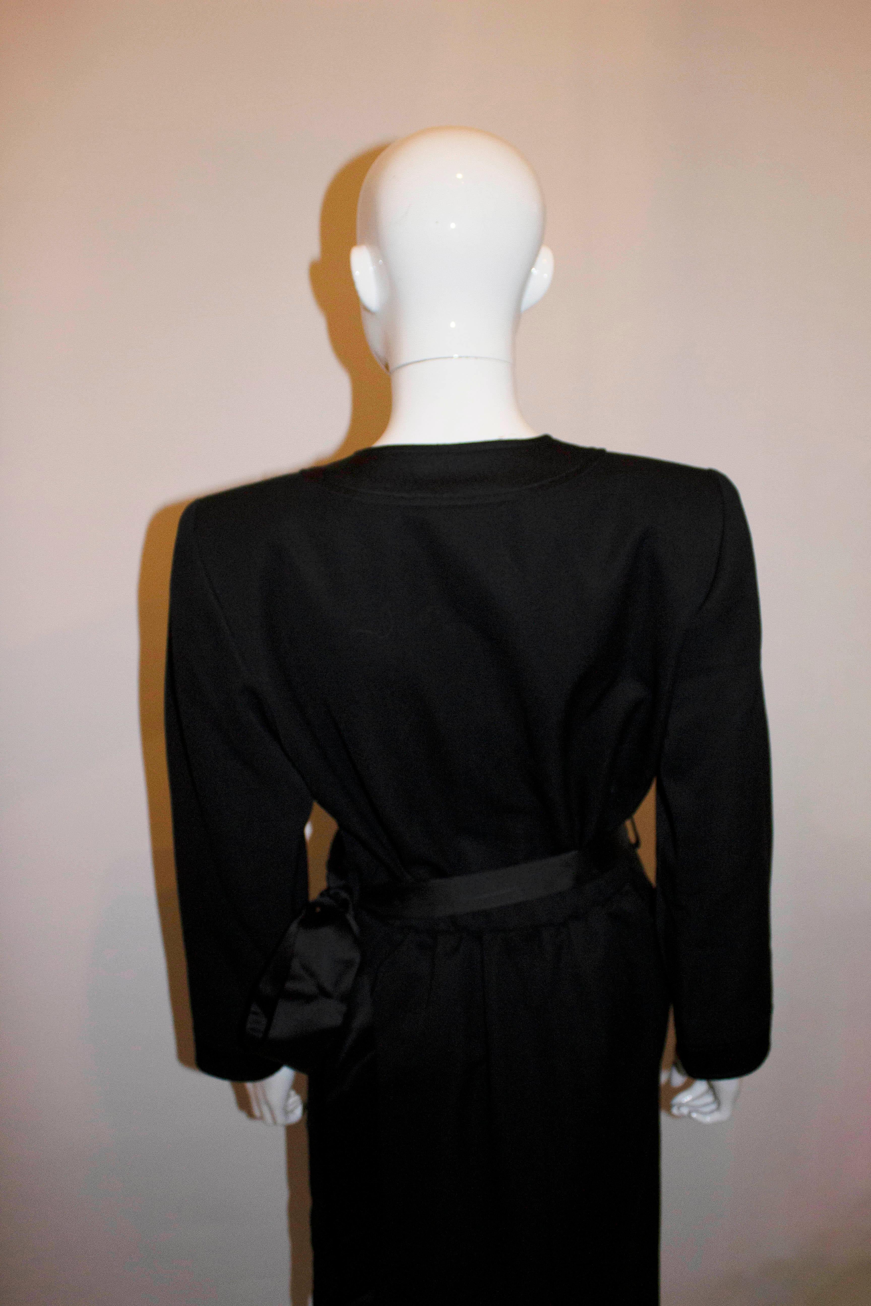 Vintage Yves Saint Laurent Rive Gauche Black Cocktail Dress For Sale 3
