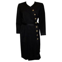 Vintage Yves Saint Laurent Rive Gauche Black Cocktail Dress