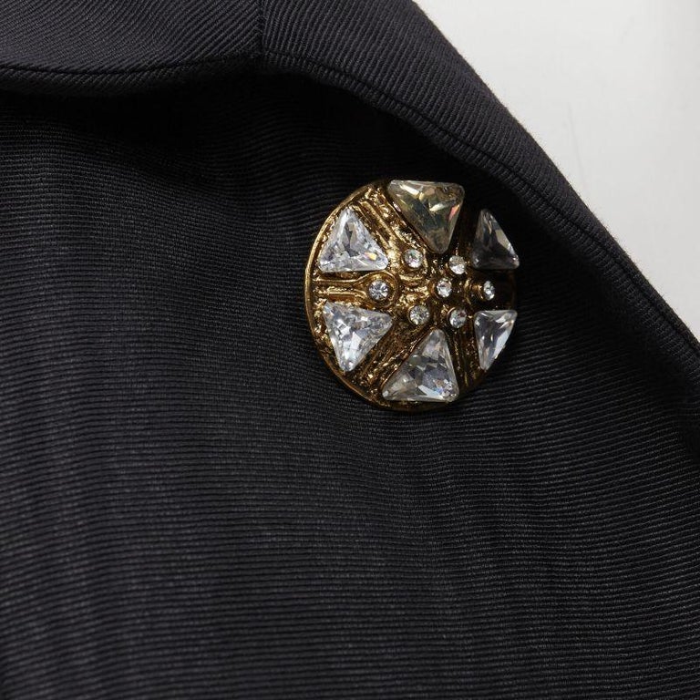 S/S 1989 Yves Saint Laurent Rive Gauche Black Wool Wrap Button Skirt main image 1