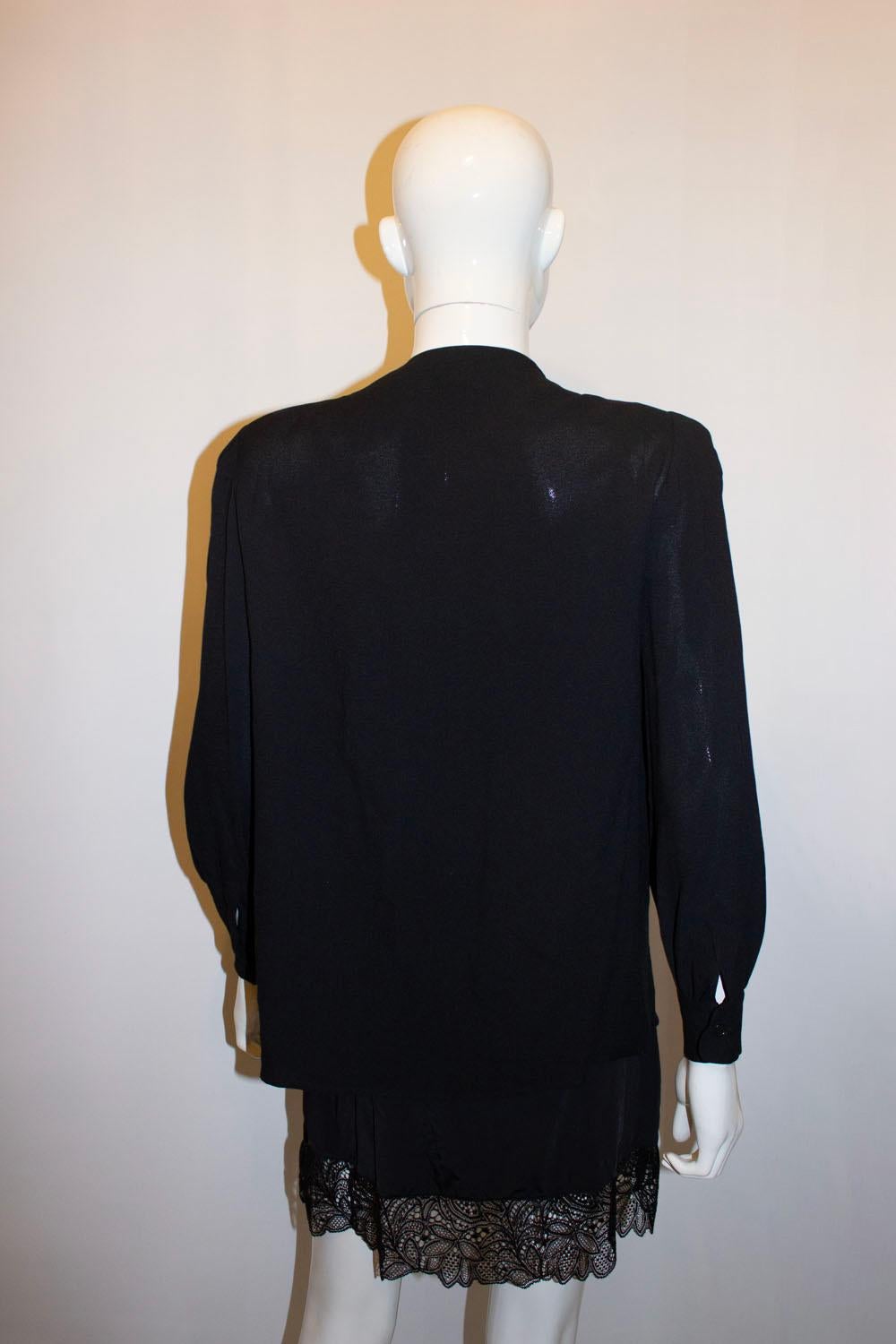 Vintage Yves Saint Laurent Rive Gauche Black Jacket In Good Condition For Sale In London, GB