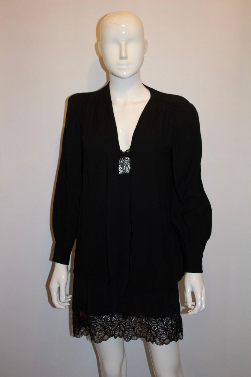 Vintage Yves Saint Laurent Rive Gauche Black Jacket For Sale 1