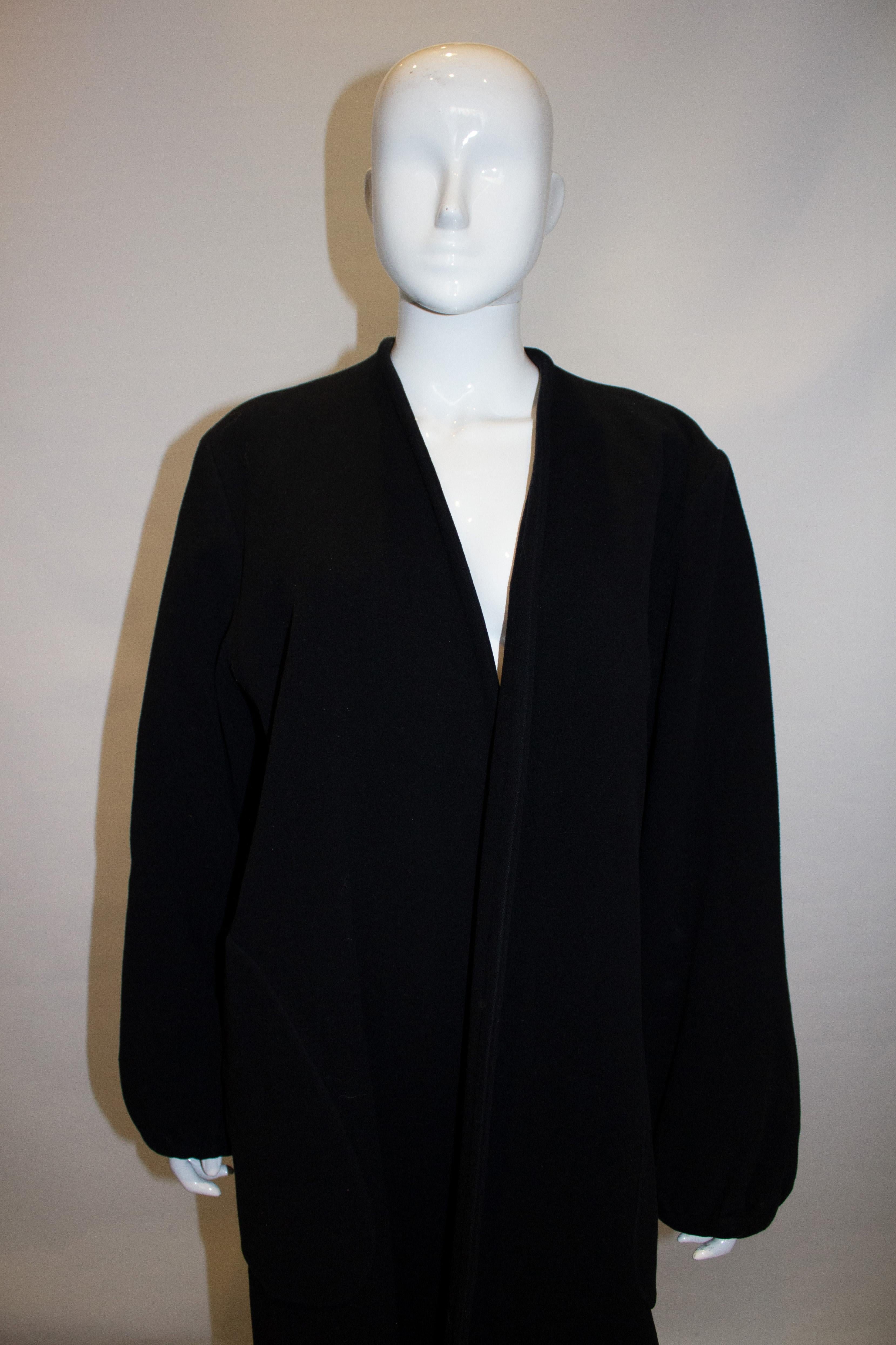 Vintage Yves Saint Laurent Rive Gauche Black Wool Coat 1