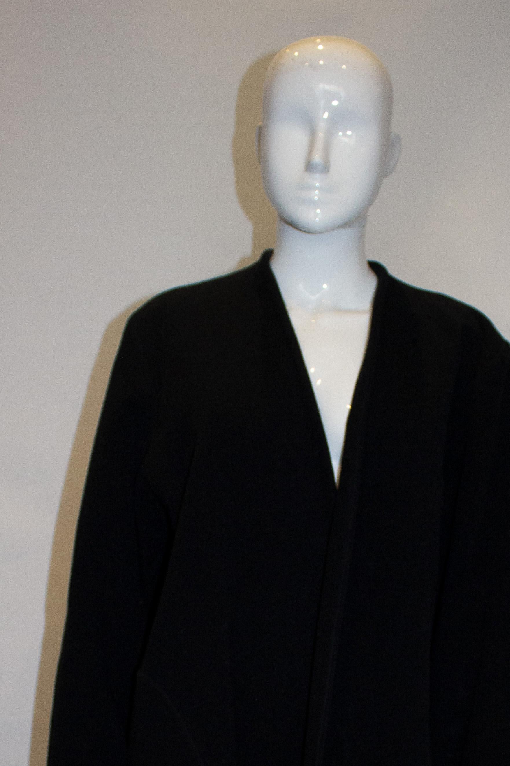 Vintage Yves Saint Laurent Rive Gauche Black Wool Coat 2