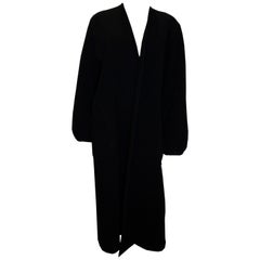 Vintage Yves Saint Laurent Rive Gauche Black Wool Coat