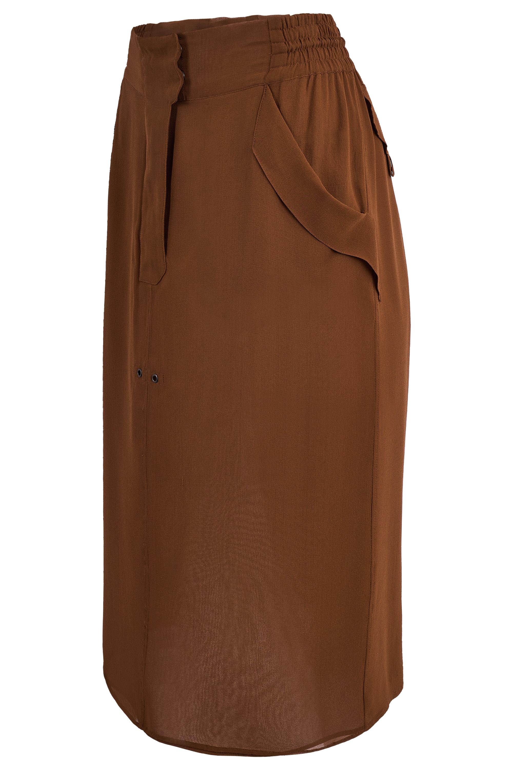 Conjunto Vintage Yves Saint Laurent Rive Gauche By Tom Ford S/S 2002 Seda Marrón en venta 1