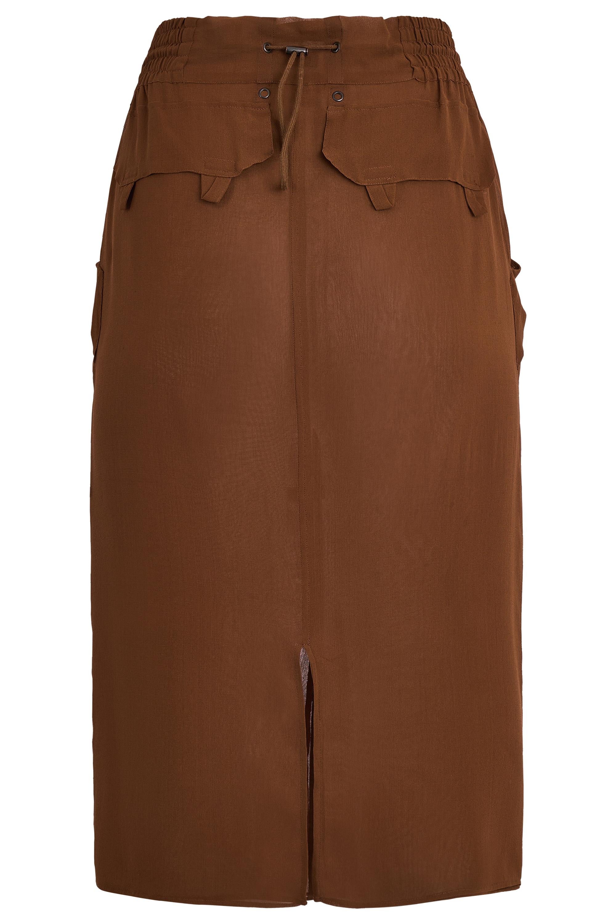 Conjunto Vintage Yves Saint Laurent Rive Gauche By Tom Ford S/S 2002 Seda Marrón en venta 5