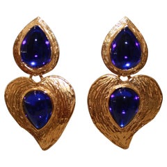Pendientes vintage corazón Yves Saint Laurent Rive Gauche