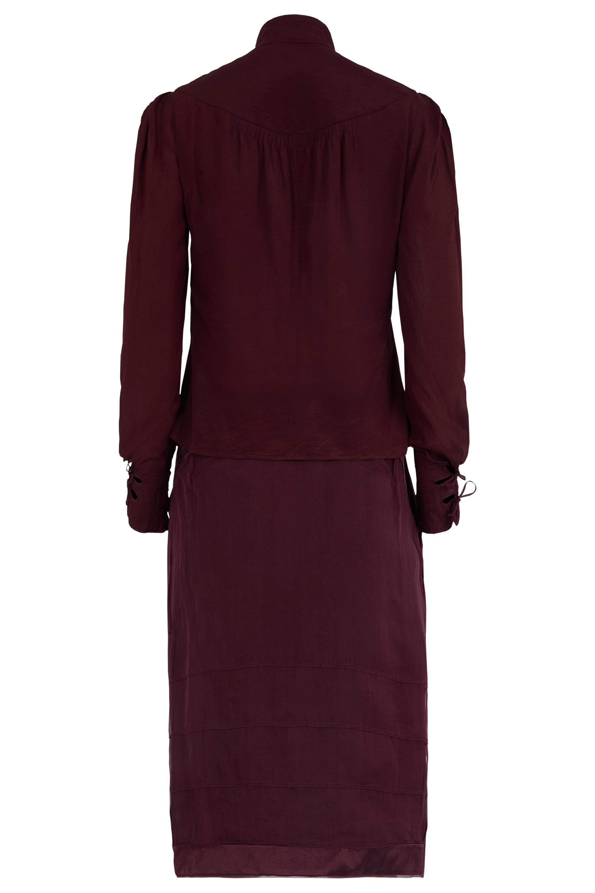 F&F Vintage Yves Saint Laurent Rive Gauche A/I 04 (Look 7) - Completo di Seta in vendita 6