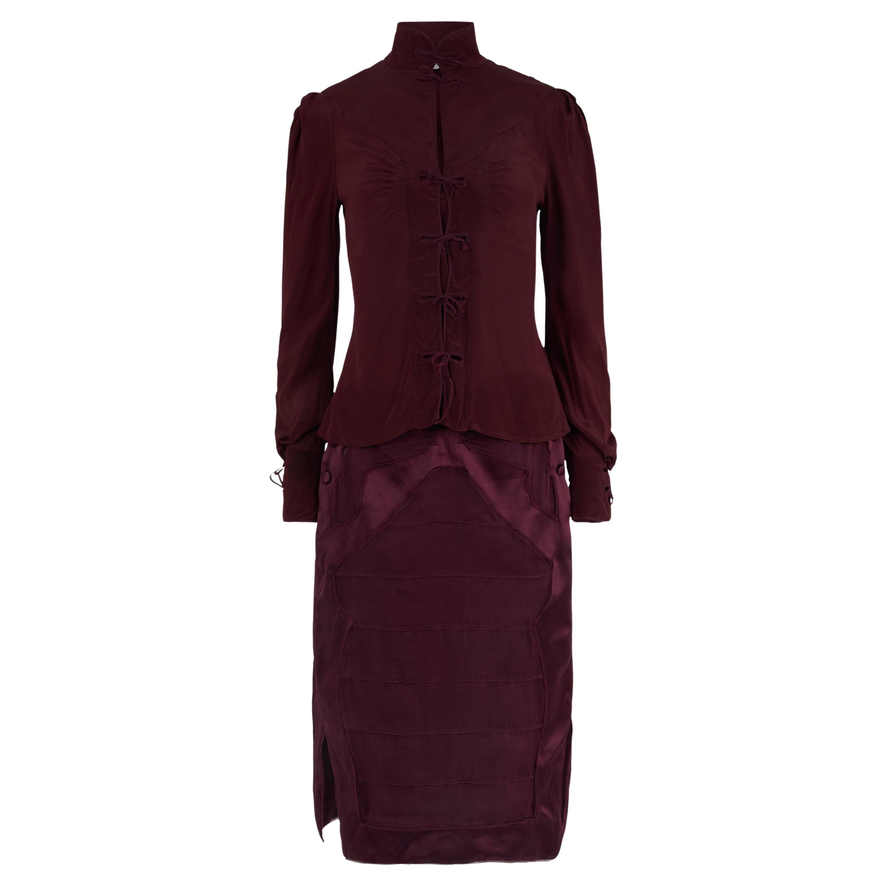 F&F Vintage Yves Saint Laurent Rive Gauche A/I 04 (Look 7) - Completo di Seta in vendita