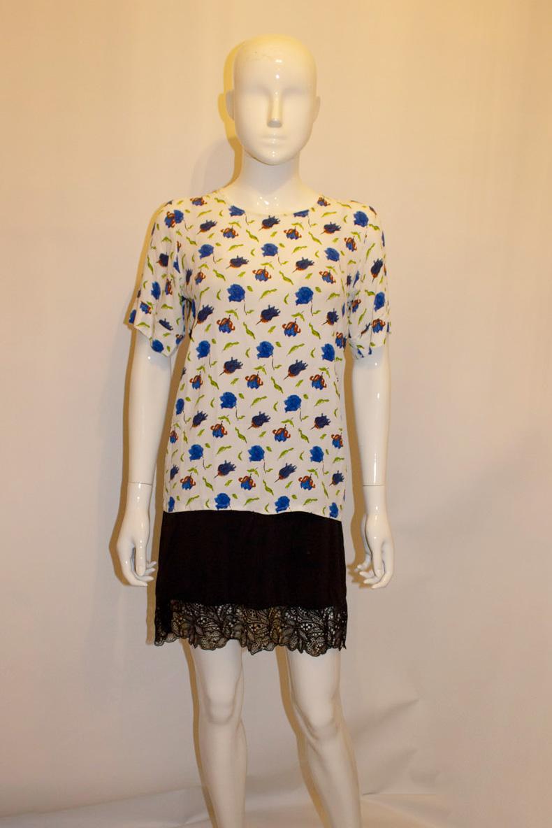 Vintage Yves Saint Laurent , Rive Gauche Floral Top In Good Condition For Sale In London, GB
