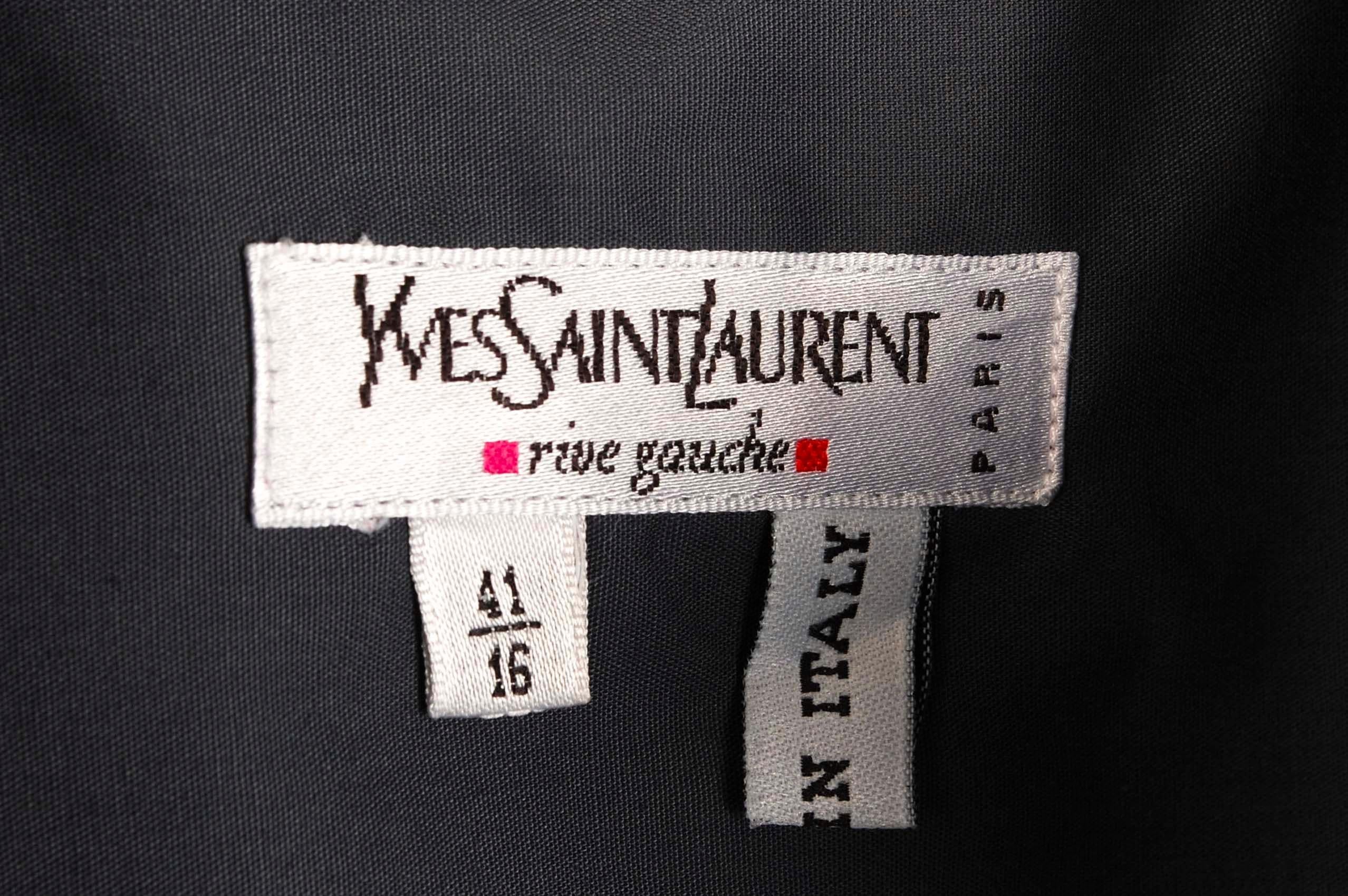 Black Vintage Yves Saint Laurent Rive Gauche Hedi Slimane Men Shirt Size 41/16 (L) S05 For Sale