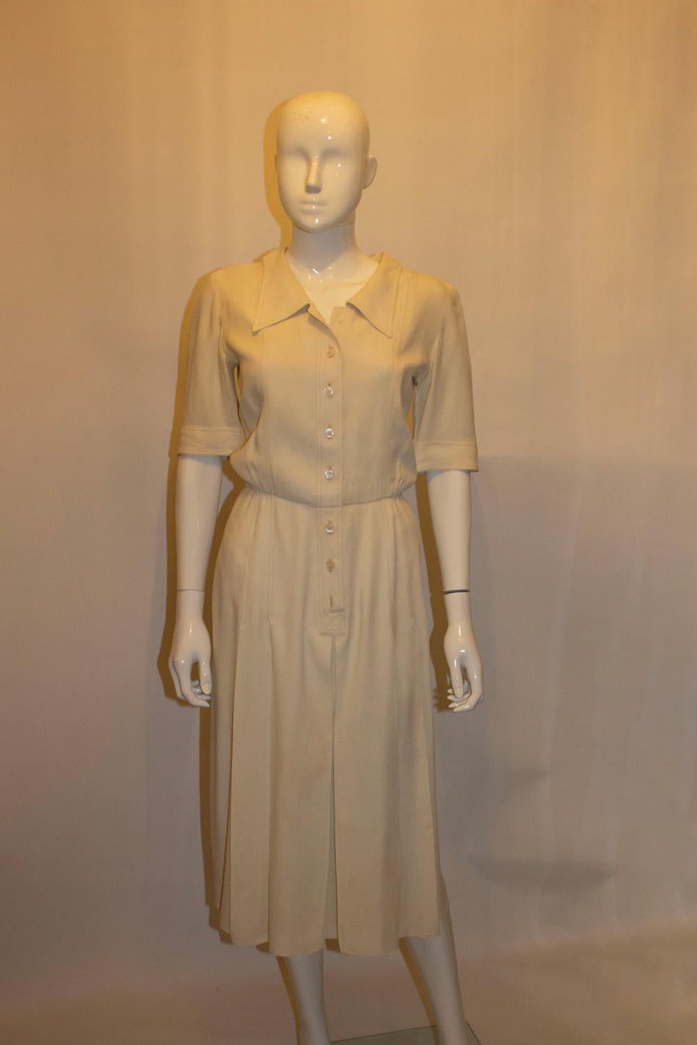 Women's Vintage Yves Saint Laurent Rive Gauche Ivory Day Dress For Sale