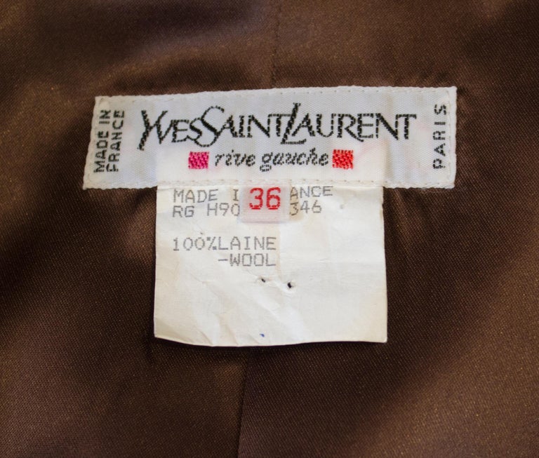 Vintage Yves Saint Laurent Rive Gauche Jacket at 1stDibs