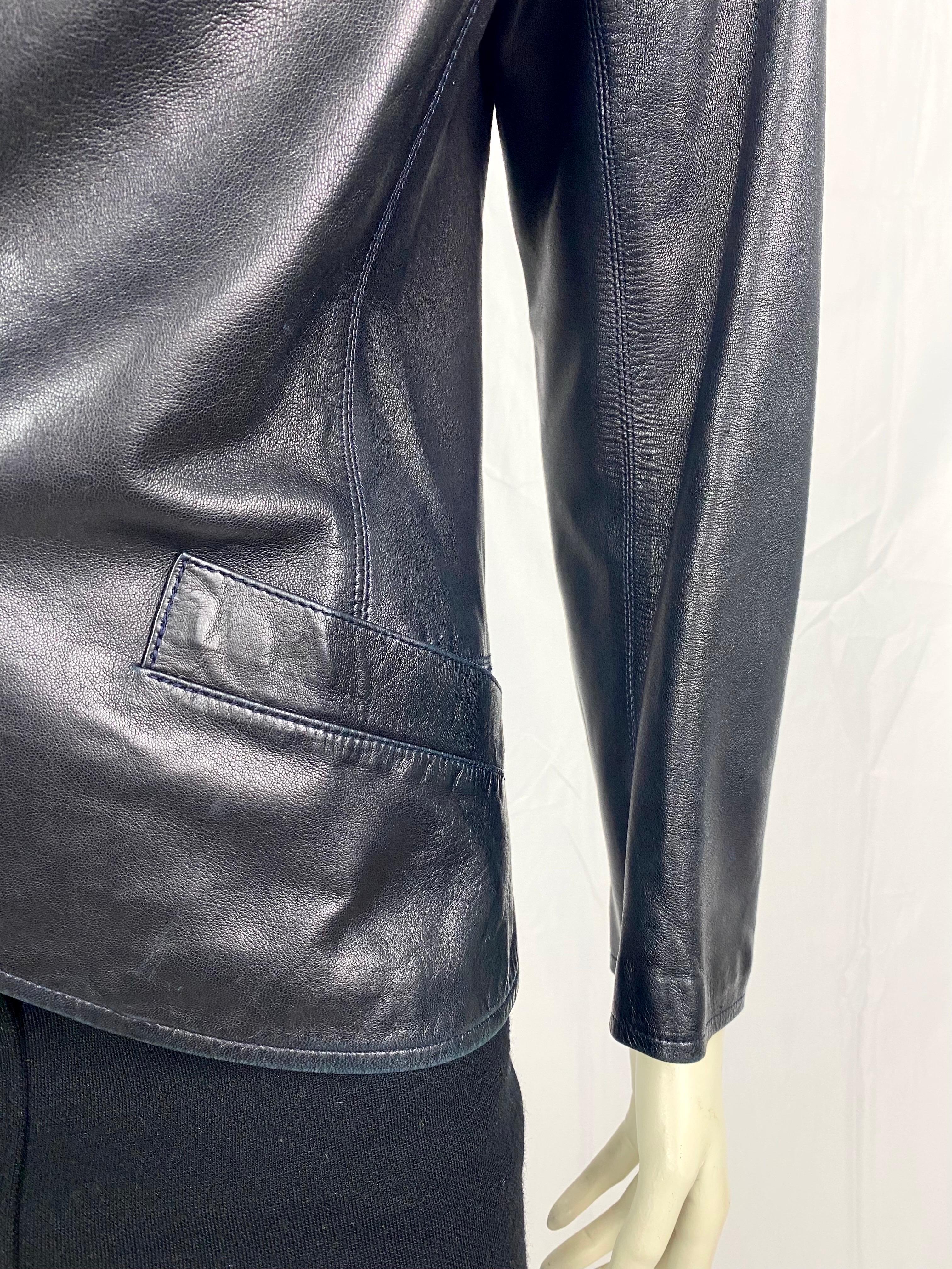 Women's or Men's Vintage Yves saint laurent rive gauche lambskin leather blazer from 1970